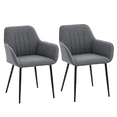 thumbnail image 1 of HOMCOM Ensemble de 2 Chaises de Salle à Manger, Chaises d'Appoint Rembourrées avec Pattes en Métal, 1 of 10