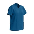 thumbnail image 3 of Scrub Sets for Women 2 Piece Medical Nursing Uniforms Quick Dry Zip Crew Neck Tops Drawstring Cargo Scrub Pants, Navy, S, 3 of 7