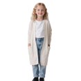 thumbnail image 4 of fatyb Girls Long Sleeve Cardigans Open Front Oversized Sweaters Casual Loose Outwear Coats with Pockets, 4 of 7