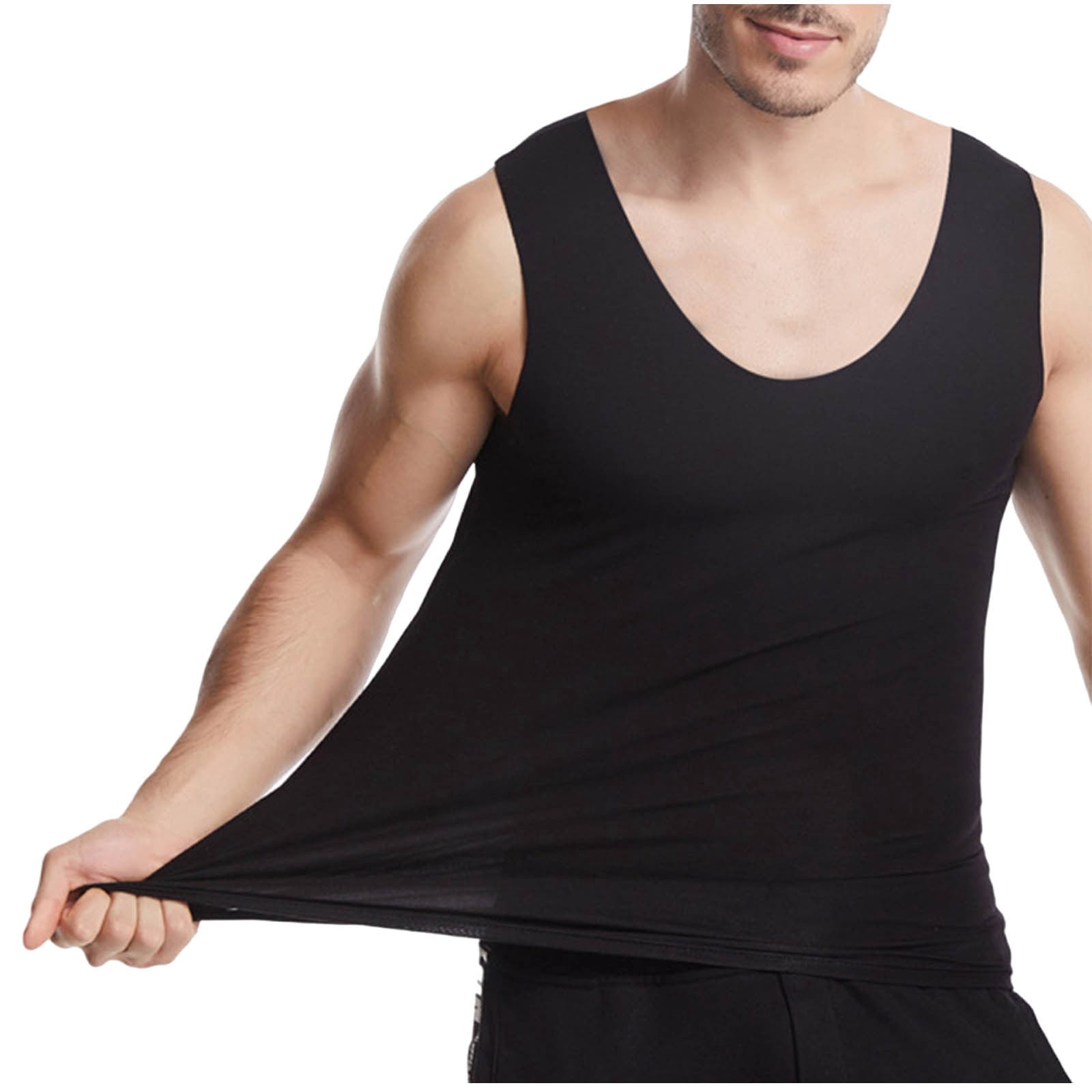 Yuyuzo Mens Compression Tank Top Racerback Sleeveless Undershirt Lightweight Quick Dry Tees Stretchy Slim Fitted Vest