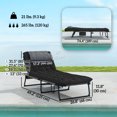thumbnail image 3 of Outsunny Chaise Longue Pliante avec Coussin, Chaise de Bronzage Inclinable, Noire, 3 of 10
