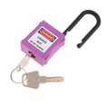 thumbnail image 1 of PL38-KD 38 mm PVC Curved Safety Lockout Padlock Purple, 1 of 8
