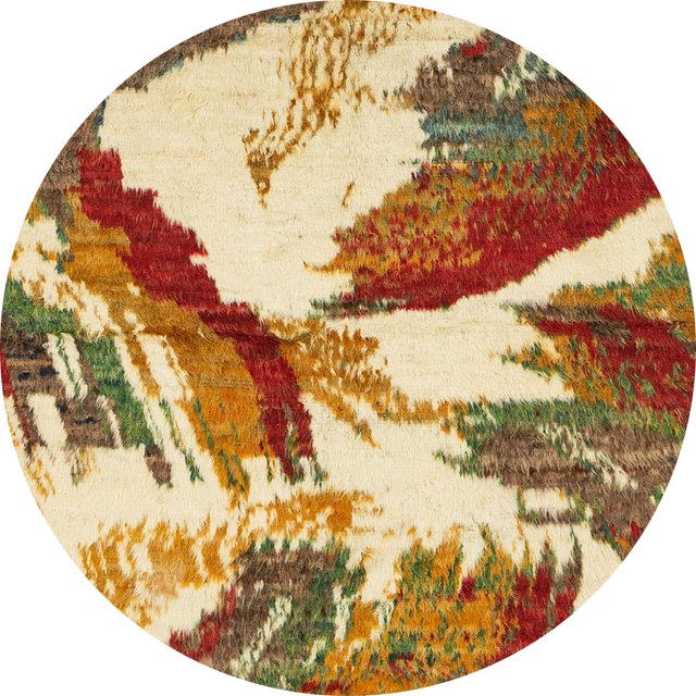 Ahgly Company Tapis d'Intérieur Ronds Abstraits Jaunes Abstraits pour Aire, 6 Pieds Rond