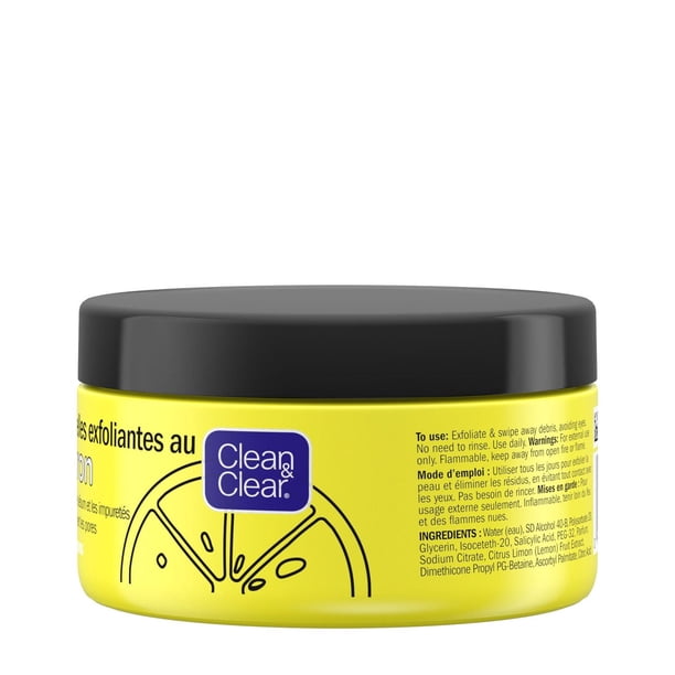 Clean & Clear Lemon Exfoliating Face Cleansing Pads, with Vitamin