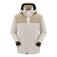 thumbnail image 3 of Sentmoon Two Piece Sets Coat for Men and Tops Solid Color Long Sleeve Hooded Neck Mens Waterproof Jacket Oversized Zipper Windbreaker Mens Clothing with Pockets Fall and Winter for Commuting, 3 of 9