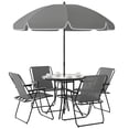thumbnail image 1 of Outsunny Patio Dining Set with Umbrella, Folding Outdoor Patio Set, Grey, 1 of 10