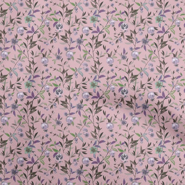 oneOone Velvet Pink Fabric Asian Suzani Sewing Material Print Fabric By The Yard 58 Inch Wide