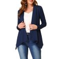 thumbnail image 1 of INSPIRE CHIC Cardigan Ouvert à Manches Longues à Imprimé Léopard pour Femme Bleu Foncé S, 1 of 5
