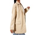 thumbnail image 3 of Kmbangi Female Coat Solid Color Tailored Collar Long Sleeve Suit Jacket, 3 of 6