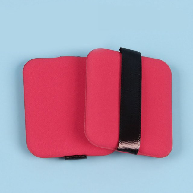 Houppette Visage Douce Coussin Double Face Houppette Cosmétique Éponge Poudre Mouillée Sèche Outil de Maquillage Rouge Rose Rectangle