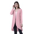 thumbnail image 1 of Moomaya Womens Full Sleeve Hi-Lo Shrug Rounded Hem Long Cotton Summer Cardigan, 1 of 7