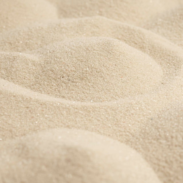 Sandtastik Classic Colored Sand in a beach tone, 10 lb. A close-up view of soft, naturally sparkling sand with a clean and uniform grain size of 0.08mm to 0.425mm. Ideal for craft projects, sand art bottles, vase fillers, unity sand ceremonies, and event decor. Certified non-toxic with no free silica.