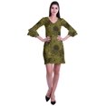 thumbnail image 2 of Moomaya Robe Courte Imprimée pour Femmes, Manches Évasées, Coupe Droite, Robes pour Femmes, Vêtements d'Été Décontractés, 2 of 6
