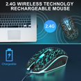 thumbnail image 2 of YOPTOP Wireless Gaming Mouse Rechargeable USB 2.4G Computer Ergonomic Optical Mice for PC Laptop Desktop Windows Mac  Silent,type_c, 2 of 9