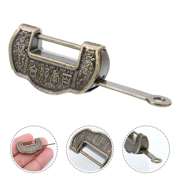 OULII 2pcs Decorative Box Lock Vintage Lock Key with Retro Design for Boxes and Cabinets