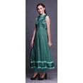 thumbnail image 3 of Bimba Robe Anarkali à Fleurs Vert Sarcelle pour Femmes, Kurti Imprimée Ethnique Indienne, Longue Kurta, Robe de Soirée, Très Grand, 3 of 6