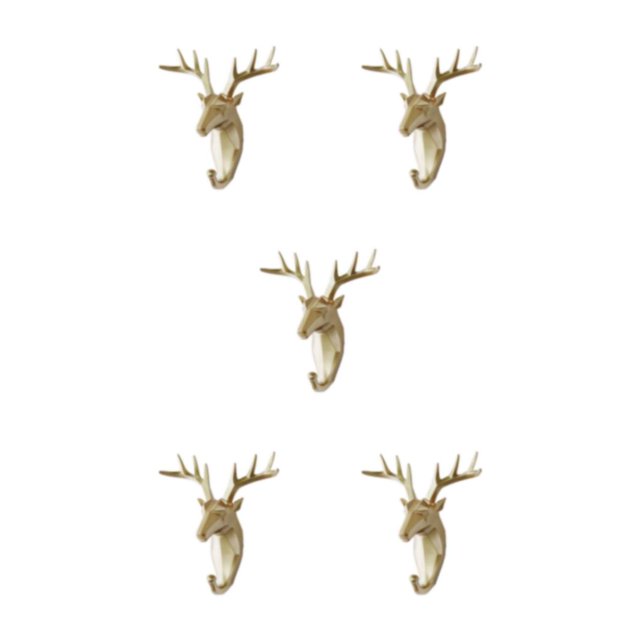 Wweixi Coat Hooks Easy To Install And Wide Application For Added In Daily Life golden (deer) 5Set