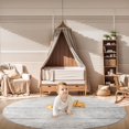 thumbnail image 3 of Round Rug for Living Room 9x9ft Boho Area Rugs Machine Washable Rugs for Bedrooms Nursery Dining Room White & Grey Moroccan Circle Rug Modern Non Slip Round Carpet, 3 of 6