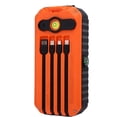 thumbnail image 1 of Solar Power Bank, 4 Cables 20000mAh Power Bank  for Emergency Orange,Black, 1 of 7
