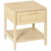 HOMCOM Nightstand Bedside Table End Table Storage Organizer W/ Drawer Shelf