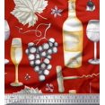 thumbnail image 1 of Soimoi Poly Georgette Fabric Grapes,Wine Glass & Bottle Printed Craft Fabric by the Yard 52 Inch Wide, 1 of 3