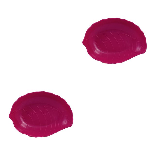 kurtrusly Snack Tray Candy Plate Fruit Basket Simulation Lifelike Leaf Space Saving Kitchen Gadget Party Accessory Decoration Rose Red 2Set