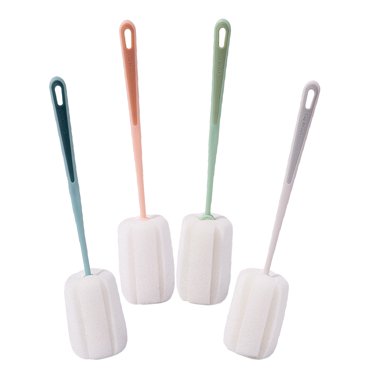 BRIGHTFUFU 4pcs Water Bottle Washer Brush Blue PP for Deep Cleaning Bottles in Kitchen