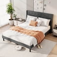 thumbnail image 2 of Costway Queen Size Bed Frame Linen Upholstered Mattress Foundation with Wooden Slats, 2 of 10