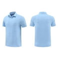 thumbnail image 3 of Men's Quick-Dry Golf Shirt for Outdoor & Gym - Solid Color Moisture-Wicking Short Sleeve Button-Up Activewear, 3 of 3