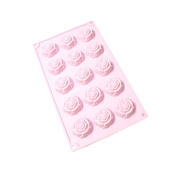 DIY Silicone Mould for Resin Cake Soap Chocolate and Mooncakes - 15 Hole Small Rose Design for Crafting and Dessert Decoration