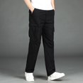 thumbnail image 1 of Men's Casual Comfort Drawstring Pants - Lightweight Polyester Regular Fit, Solid Color Outdoor Sports Trousers with Adjustable Waist and Pockets for Daily Wear, 1 of 5