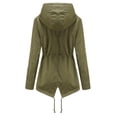 thumbnail image 4 of Manteau de Pluie Uni pour Femmes Manteaux d'Extérieur Imperméables Imperméable à Capuche Coupe-Vent, 4 of 9