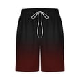 thumbnail image 4 of RKSTN Swim Shorts for Mens Gradient Print Ultra Plus Size Color Blocking Elastic Waist Drawstring Casual Versatile Beach Vacation Board Shorts with Pockets, 4 of 4