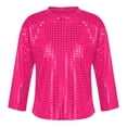 thumbnail image 1 of MIASHUI T-Shirt à Paillettes pour Garçons et Filles, Col Rond, Manches Longues, pour Carnaval, Rose Vif, 4-5 Ans, 1 of 6