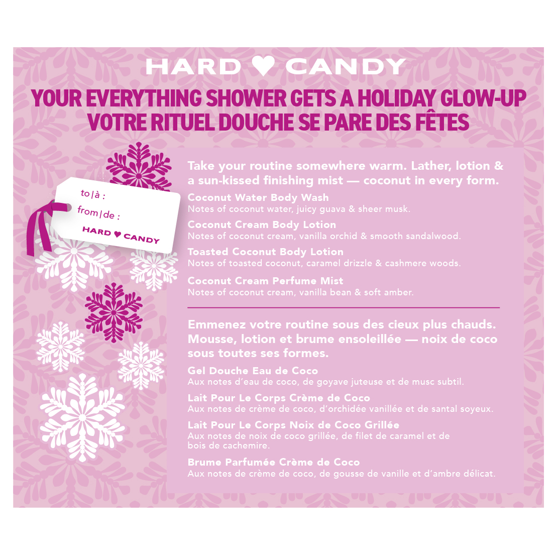 Hard Candy Toast of Coconut Body Wash, Body Spray & Body Lotion Gift Set