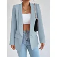 thumbnail image 4 of Women's Office Lightweight Loose Fit Solid Color Blazer Notch Collar Long Sleeve, 4 of 9