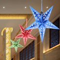 thumbnail image 4 of 3D Star Paper Hanging Hollow Pentagram Lampshade  Christmas Tree Decoration, 4 of 9