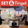 thumbnail image 3 of Gourmia 4.5 QT Programmable Slow Cooker, 5 Presets, Keep Warm, Stainless Steel, 3 of 8