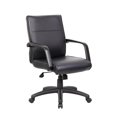 thumbnail image 1 of Boss Office Products Mid Back Executive Office Chair in Leather Plus in Black, 1 of 7