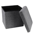 thumbnail image 1 of Fosa Pouf de Rangement Pliable Banc de Rangement Multifonction Repose-Pieds avec Housse, 1 of 8