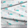 thumbnail image 1 of Soimoi Green Rayon Crepe Fabric Be Smart Dont Start Text Printed Fabric 1 Yard 46 Inch Wide, 1 of 2