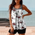 thumbnail image 3 of UPPADA 2 Piece Full Coverage Swimsuits for Women Floral Athleti Crewneck Bathing Suits High Waisted Tummy Control Modest Swimwear Comfy Tankini Top with Shorts White,2xl, 3 of 6