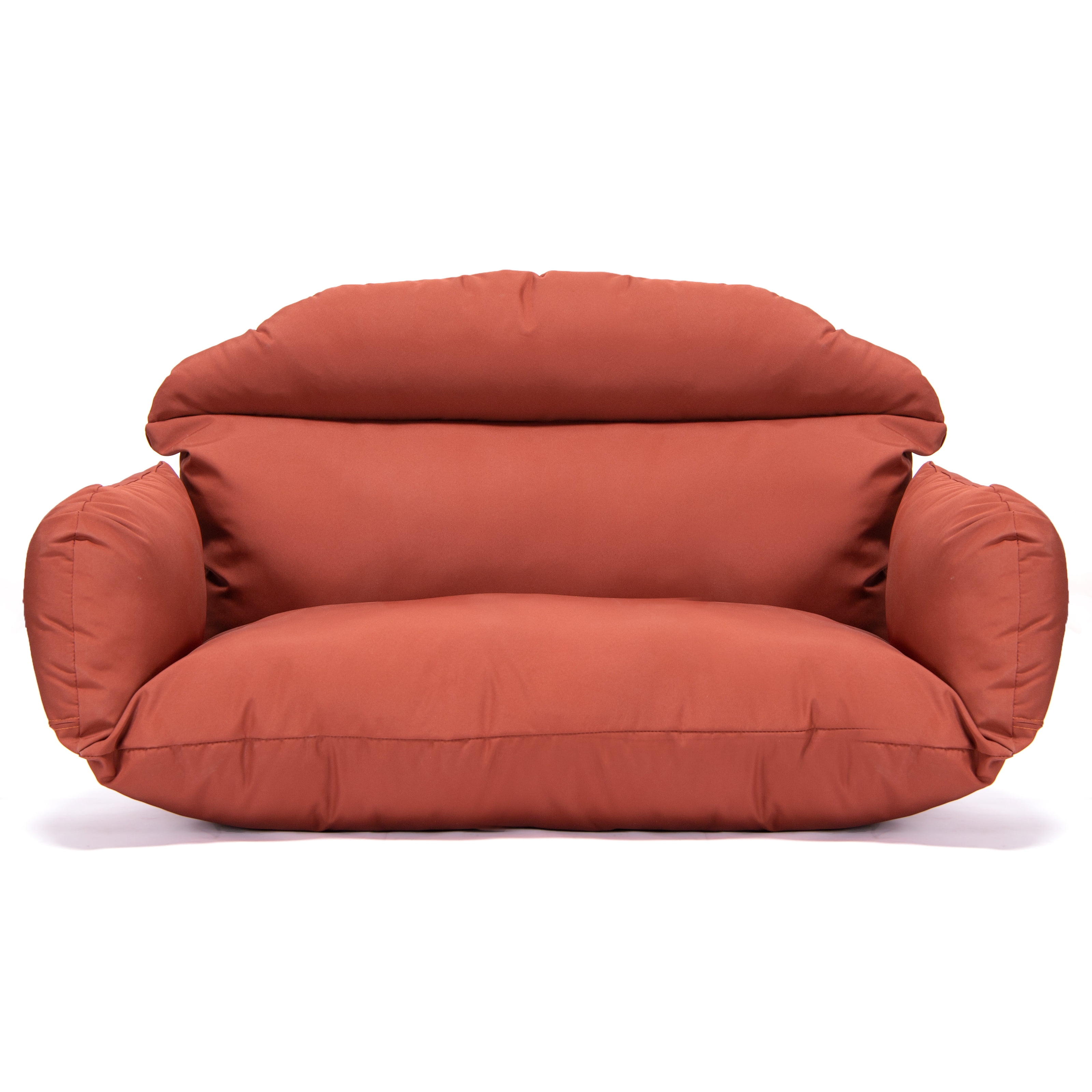 LeisureMod All Weather 2 Person Outdoor Hanging Egg Chair Cushion, Orange