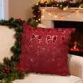 thumbnail image 1 of Polyester Pillowcase Red Bow Sequined Pillow Cover Quilted Plush Polyester Cushion Cover for Sofa Chair Seat Decor(1Pcs) Rkxzt, 1 of 9