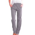 thumbnail image 1 of Women Pants Casual Yoga Straight Leg Comfy Drawstring Lounge Running Long Active Sweat Plus Size Cargo Trousers, 1 of 5