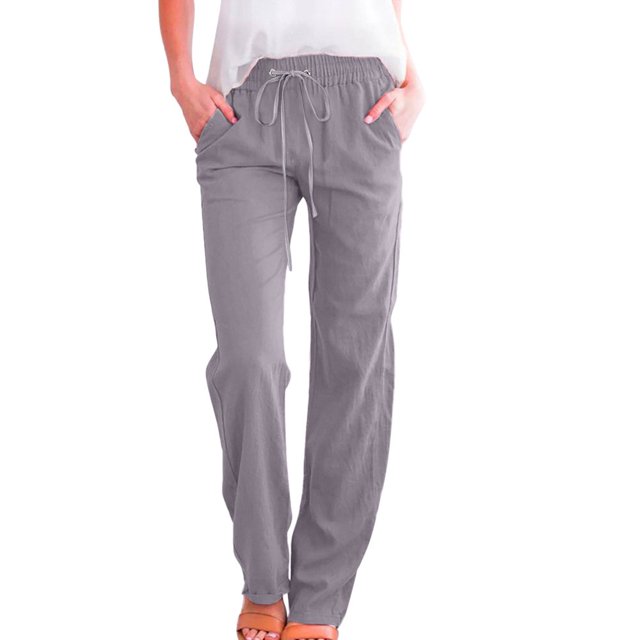 Women Pants Casual Yoga Straight Leg Comfy Drawstring Lounge Running Long Active Sweat Plus Size Cargo Trousers