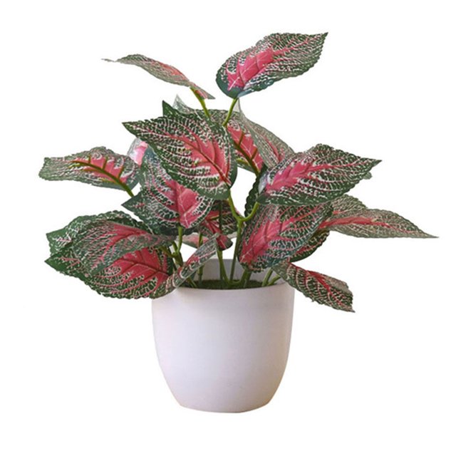 serony Artificial Potted Plant Leaf Simulation Leaves Home Office Desktop Greenery Decoration, Plant Type 5