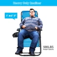 thumbnail image 3 of Costway Chaise Zéro Gravité Surdimensionnée Chaise Longue de Patio Fauteuil Inclinable Pliant Bleu, 3 of 10
