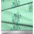 thumbnail image 3 of Soimoi Velvet Fabric Leaves & Floral Block Print Sewing Fabric Yard 58 Inch Wide, 3 of 3