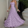 thumbnail image 1 of Xdegoge Robe Maxi Formelle pour Femmes Sans Manches à Encolure Carrée à Bretelles Spaghetti en Dentelle Florale Robes Élégantes Coupe Ajustée Soirée Fête Longues Robes Fluides Légères Été Vacances Invitée de Mariage Robes, 1 of 8